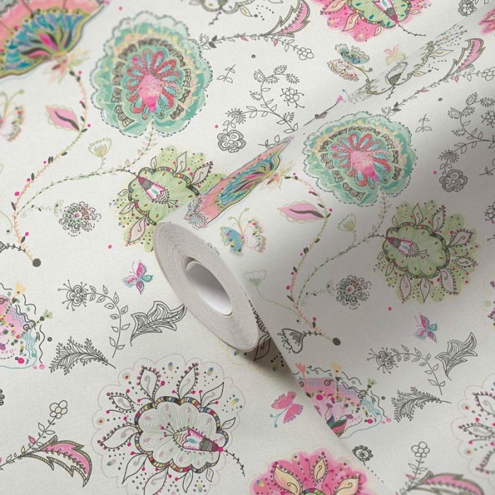 As Creation|Papel Pintado flores vintage con toque retro|Papel Pintado