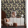 As Creation|Black romantic floral patterned Wallpaper|Wallpaper