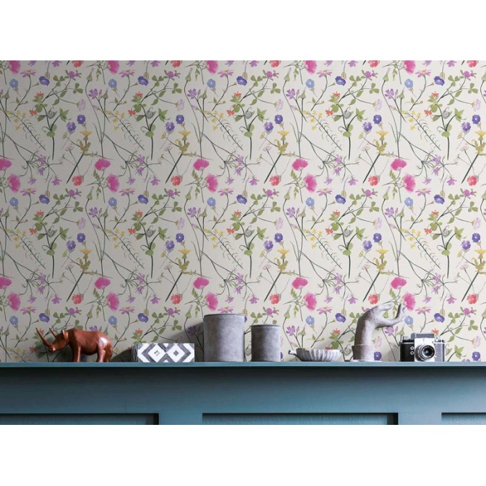 As Creation|Papier Peint botanique petites fleurs sauvages multicolores|Papier Peint