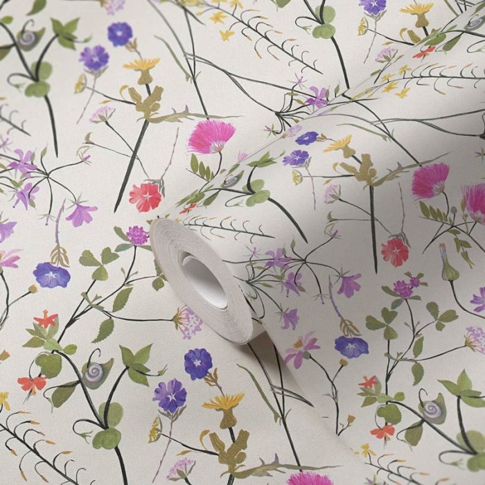 As Creation|Papier Peint botanique petites fleurs sauvages multicolores|Papier Peint