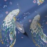 As Creation|Wallpaper peacocks and flowers with a blue shimmer effect|Wallpaper