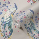 As Creation|Wallpaper small flowers and beige peacocks|Wallpaper