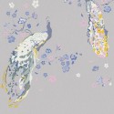 As Creation|Papier Peint aquarelle paons gris|Papier Peint