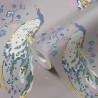 As Creation|Papier Peint aquarelle paons gris|Papier Peint