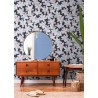 As Creation|Wallpaper large flowers with black gloss effect|Wallpaper