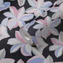 As Creation|Wallpaper large flowers with black gloss effect|Wallpaper