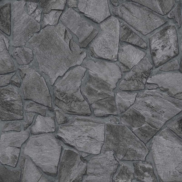As Creation|Papel Pintado pared piedras naturales gris oscuro|Imitacion Piedra