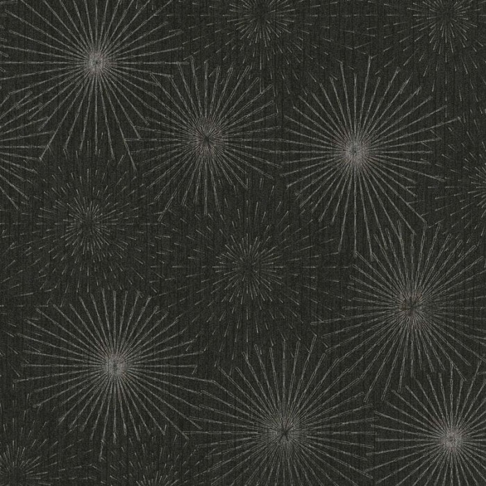As Creation|Papel Pintado moderno patrón estelar negro metalizado|Papel Pintado
