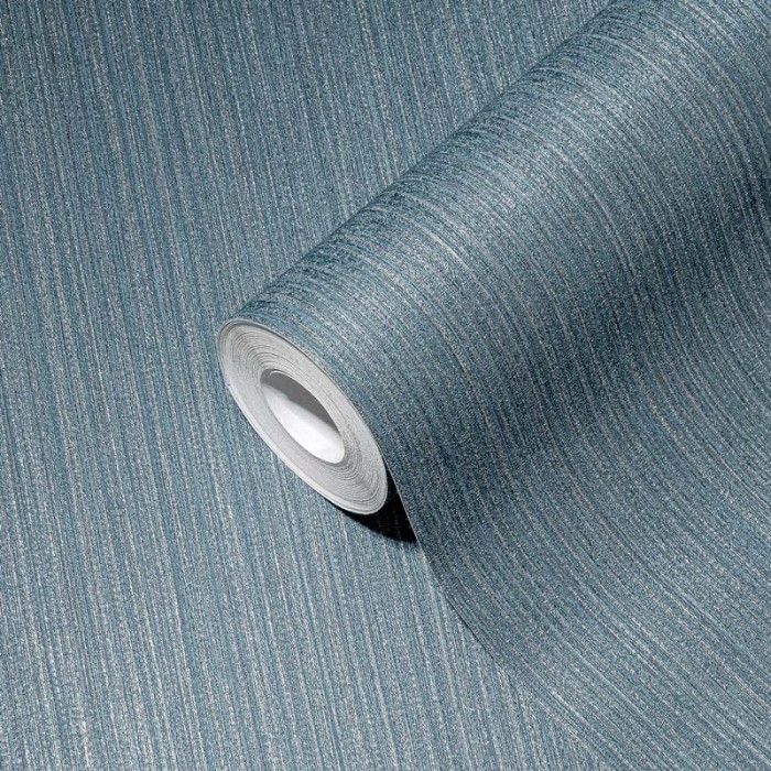 As Creation|Tapete schlicht gestreift, textilähnlich, metallisch blau|Tapeten
