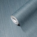 As Creation|Wallpaper plain striped textile look metallic blue|Wallpaper