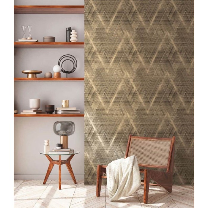 As Creation|Tapete Rauten ethno Stil in Schwarz und Gold|Rhombus