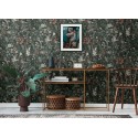 As Creation|Black floral Wallpaper with flowers in gray and green|Wallpaper