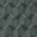 As Creation|Papier Peint béton géométrique 3D noir|Papier Peint