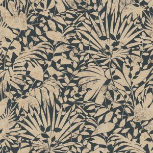 As Creation|Metallic silver gray floral leaf Wallpaper|Wallpaper