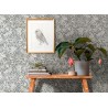As Creation|Silver floral wallpaper with textured leaf effect|Wallpaper