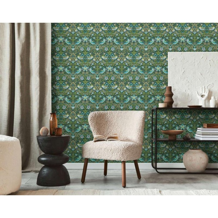 Papeldecor|Wallpaper floral ornamental birds|Wallpaper