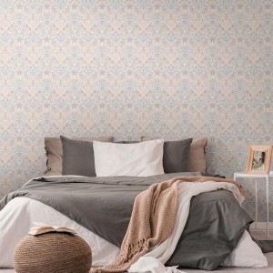 Papeldecor|Gold and Gray Metalized Palm Leaves Wallpaper|Floral 2