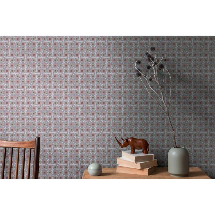 Papeldecor|Retro-Moderne Tapete Kreise und Quadrate|Tapeten