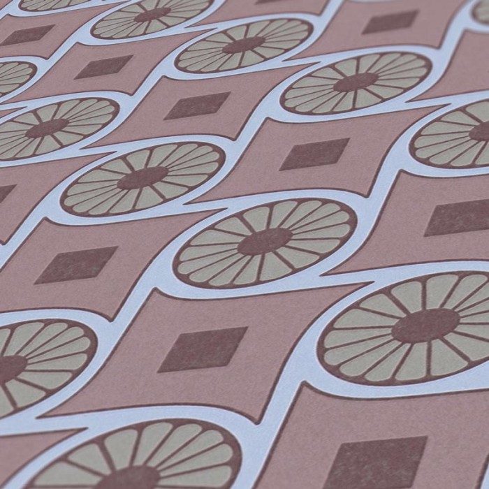 Papeldecor|Retro-Moderne Tapete Kreise und Quadrate|Tapeten