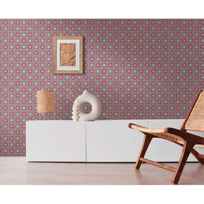 Papeldecor|Tapete Kreise und Quadrate im Retro-Stil|Tapeten