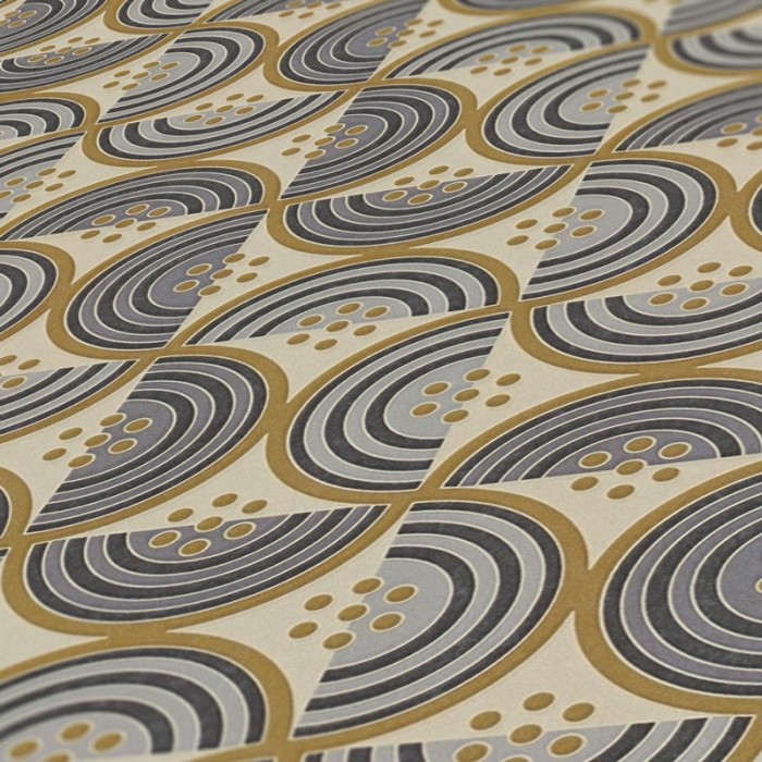 Papeldecor|Tapete Quadrate und Halbkreise|Tapeten