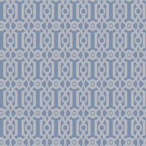 Caselio|Art-Déco-Tapete mit Muscheln in Blau und Gold|Art Deco