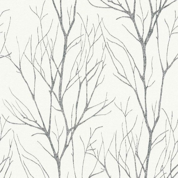 Papeldecor|Papel Pintado ramas árboles blanco negro|Papel Pintado