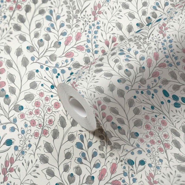 Papeldecor|Papel Pintado flores silvestres estilo romántico|Papel Pintado