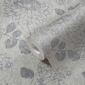 Papeldecor|Papier Peint grandes fleurs gris ciment|Papier Peint