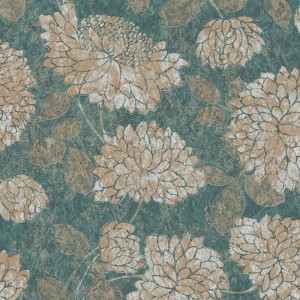 Caselio|Papier peint plantes et toucans tropicaux vert kaki|Papier Peint