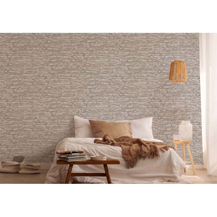 Papeldecor|Tapete rustikaler Naturstein in Braun|Steinimitat