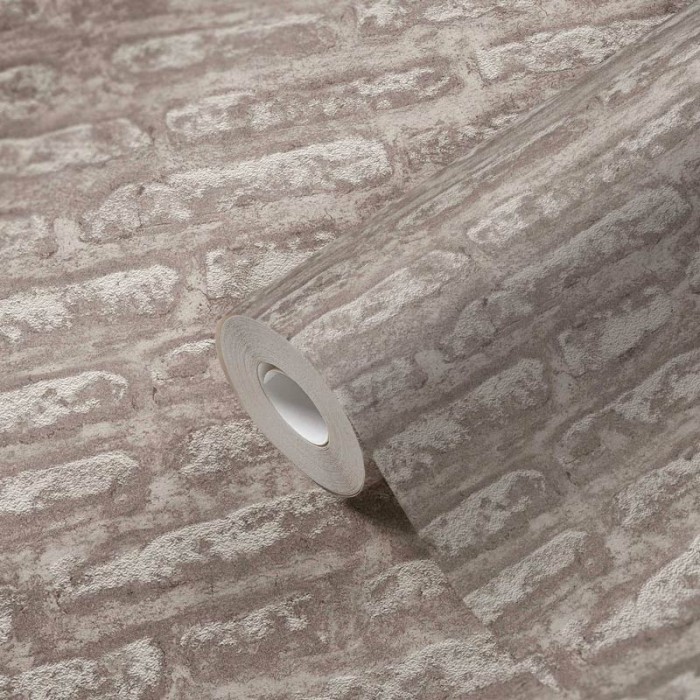 Papeldecor|Papier Peint pierre rustique marron naturel|Imitation Pierre