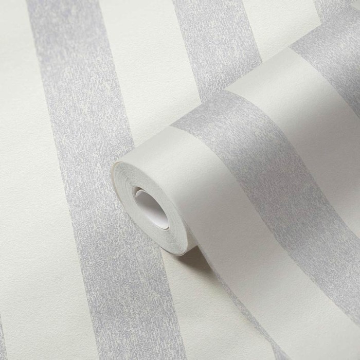 Papeldecor|Papel Pintado rayas tiza gris blanco|Papel Pintado