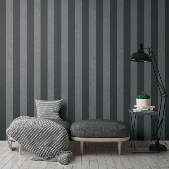 Papeldecor|Tapete moderne graue und schwarze Streifen|Tapeten