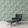 Papeldecor|Papier Peint palmier en relief blanc vert|Papier Peint