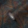 Papeldecor|Wallpaper black turquoise palm|Wallpaper