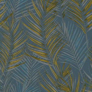 Caselio|Tropical floral wallpaper with green parakeets|Tropical