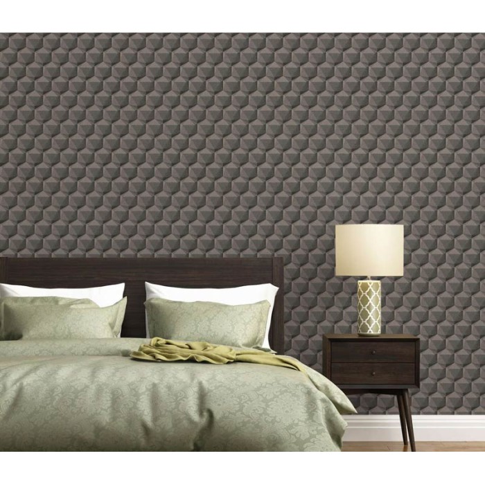 Papel Pintado polígonos gris geométrico -  2-5615