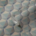 Papeldecor|Wallpaper 3D polygons blue beige|Wallpaper