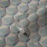 Papeldecor|Papier Peint 3D polygones bleu beige|Papier Peint