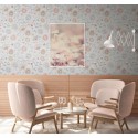 Papeldecor|Papel Pintado flores nostálgico gris suave|Papel Pintado