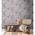 Papeldecor|Papier Peint fleurs pissenlit gris pastel|Papier Peint