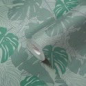 Papeldecor|Papel Pintado monstera banano verde brillante|Papel Pintado