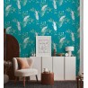 Papeldecor|Papier Peint paons turquoise brillant|Papier Peint
