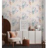 Papeldecor|Papier Peint fleurs paons beige brillantes|Papier Peint