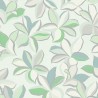 Papeldecor|Papel Pintado flores relieve verde brillante|Papel Pintado
