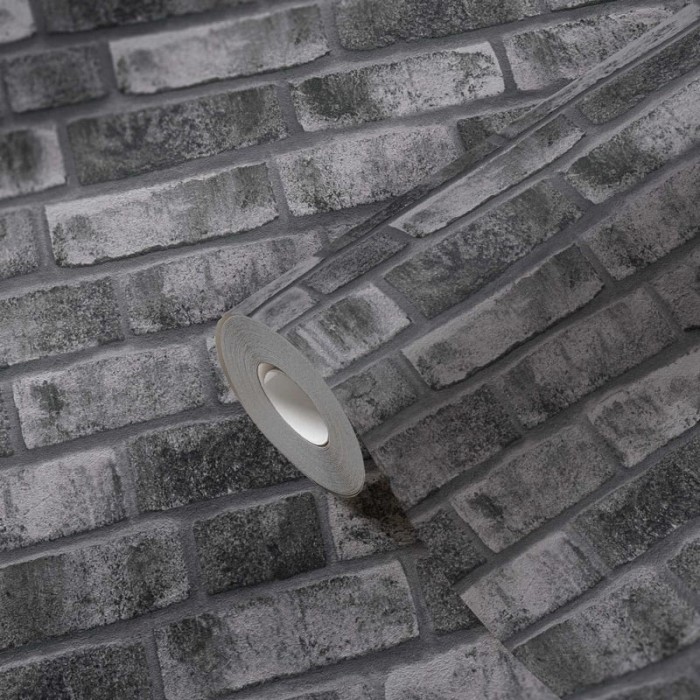 Papeldecor|Papier Peint brique grise urbaine|Imitation Brique