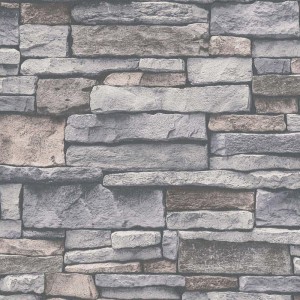 Papeldecor|Papel Pintado muro piedra gris natural|Imitacion Piedra