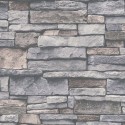 Papeldecor|Tapete in Steinmauer-Optik grau|Steinimitat