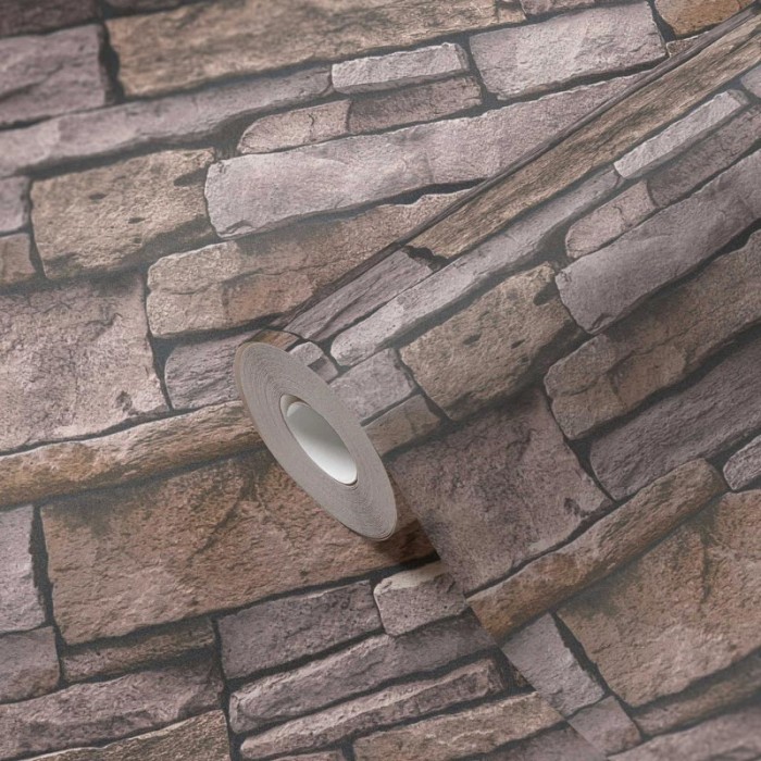 Papeldecor|Wallpaper rustic beige stone wall|Stone Imitation